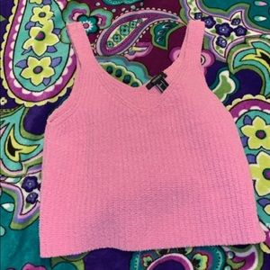 Pink sweater like crop top